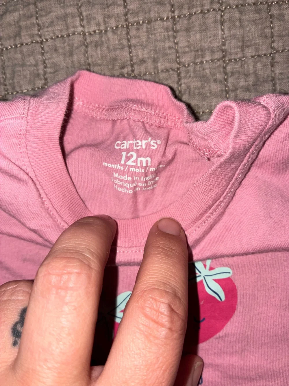 Carter's Pink Strawberry Graphic Short Sleeve Tee